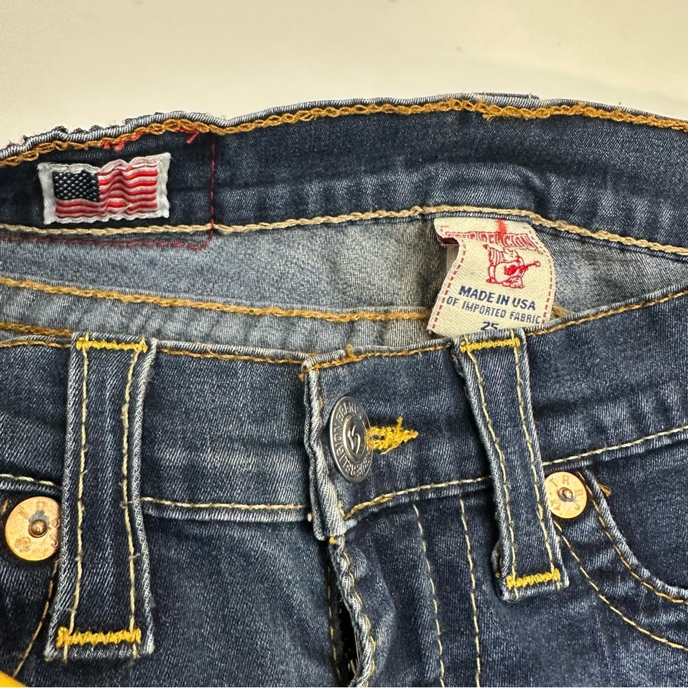 True Religion Jeans Women's Size 25 Skinny Ultra Low Rise USA World Tour - Picture 6 of 12